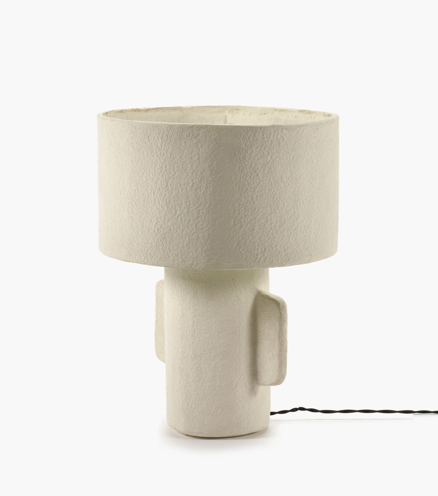 TABLE LAMP S WHITE PAPER MACHE EARTH