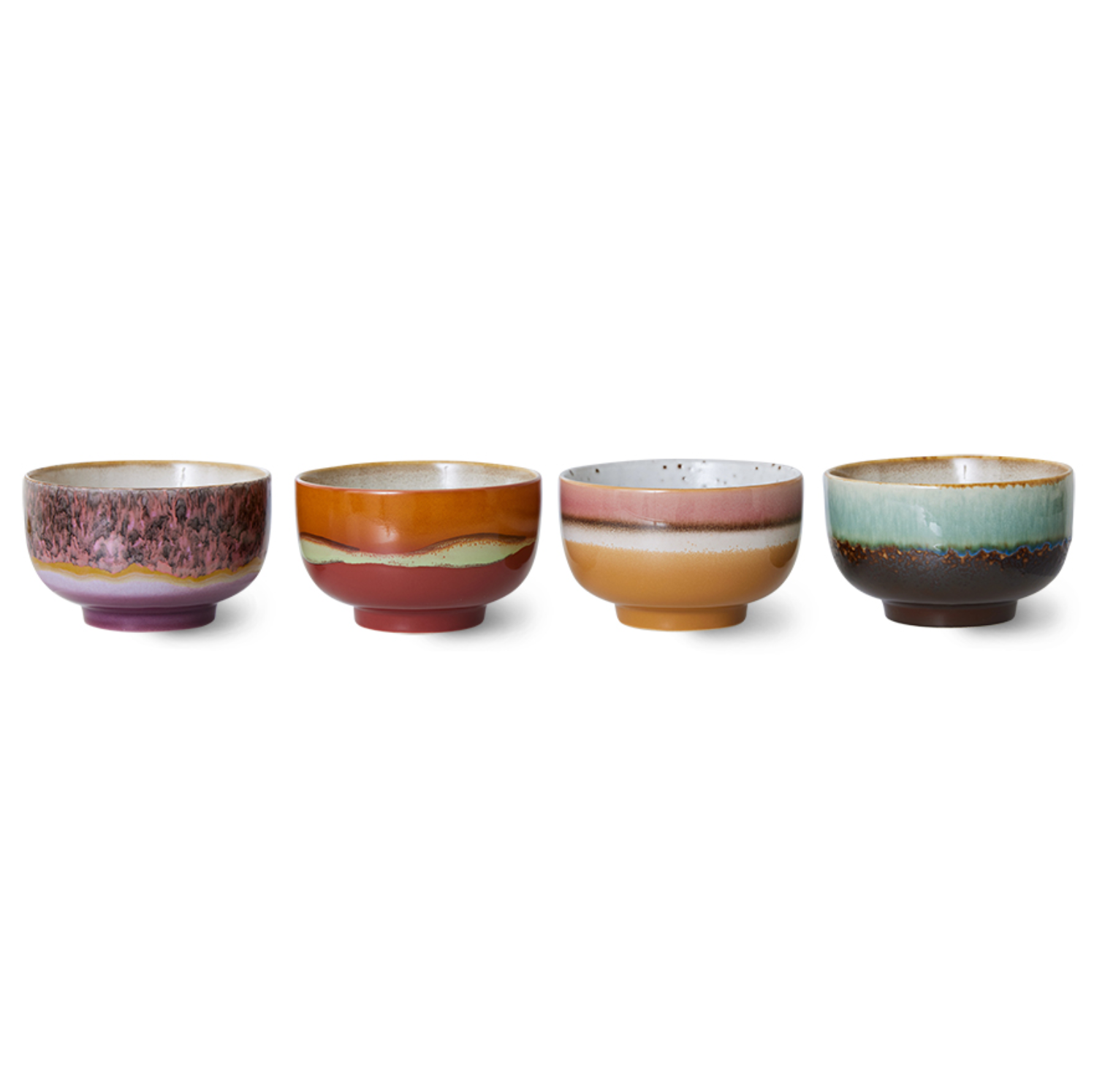 70's CERAMICS NOODLE BOWLS GEYSER - SET OF 4