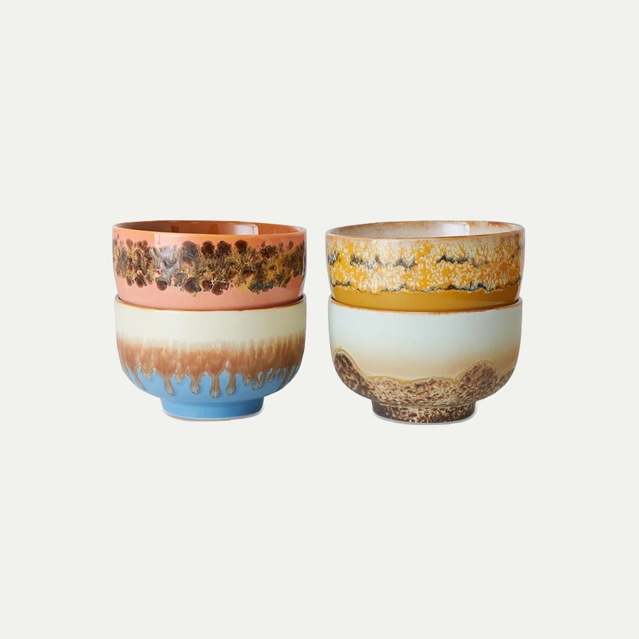 70'S CERAMICS NOODLE BOWLS SEABREEZE - SET OF 4