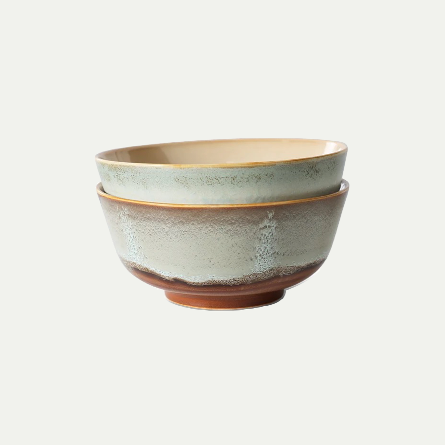 70's CERAMICS RAMEN BOWLS VERGE  -  SET OF 2