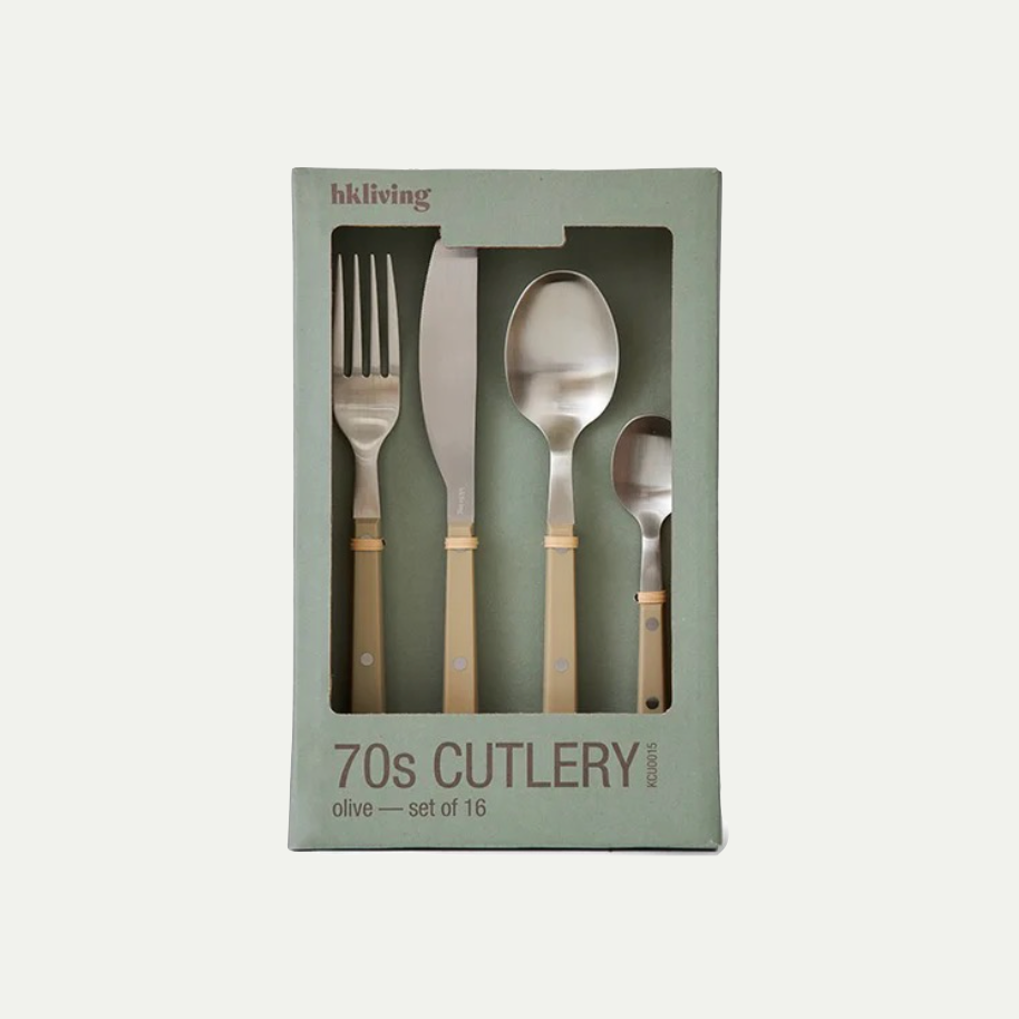 70's CUTLERY: OLIVE
