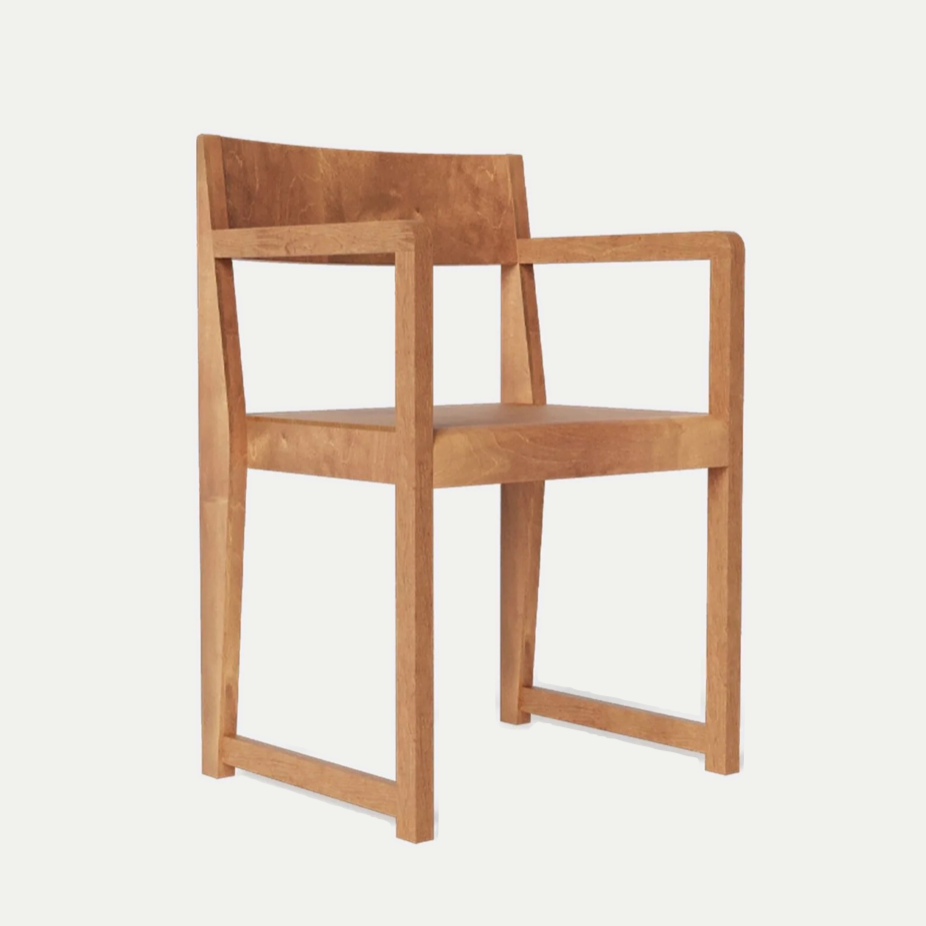 ARMREST CHAIR 01 – WARM BROWN BIRCH - ON ORDER