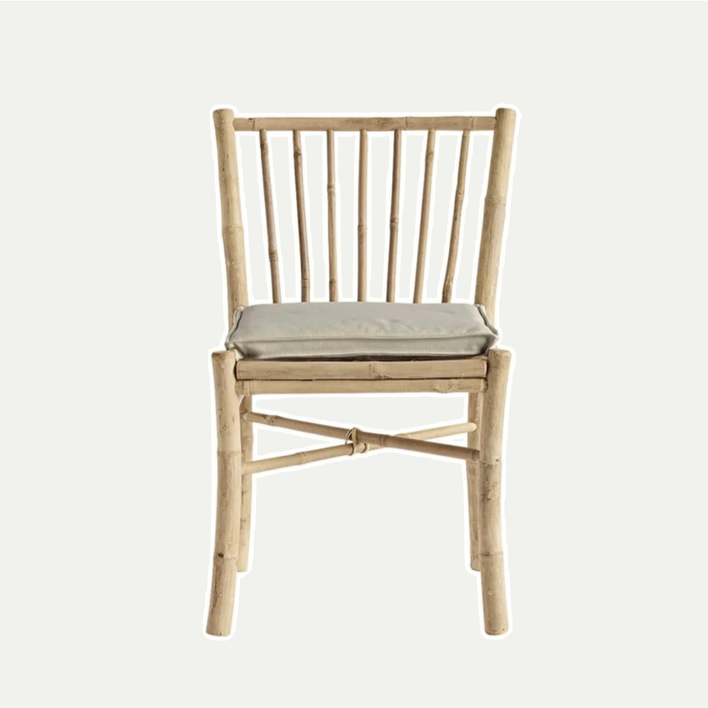 BAMBOO DINING CHAIR | SAND CUSHION | On Order