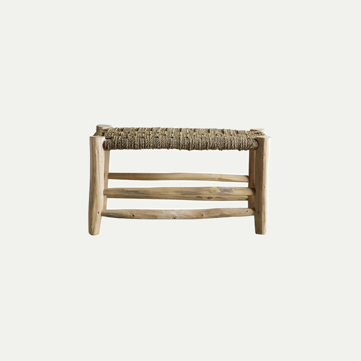 STOOL | EUCALYPTUS WOOD | PALM LEAVES