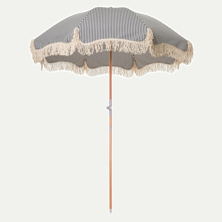 PREMIUM BEACH UMBRELLA - LAURENS NAVY STRIPE | On Order