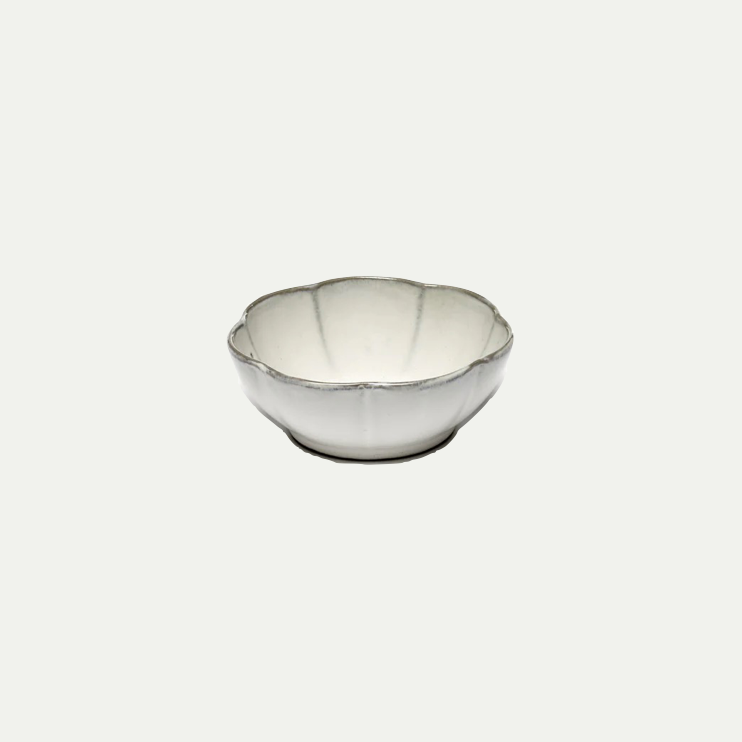 INKU BOWL RIBBED L - WHITE