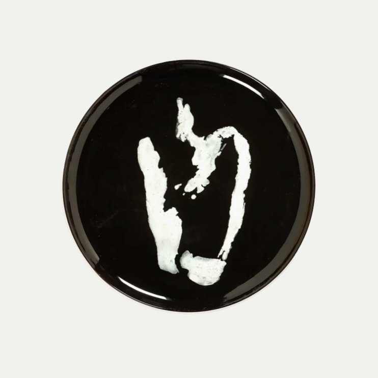 SERVING PLATE BLACK- WHITE PEPPER FEAST
