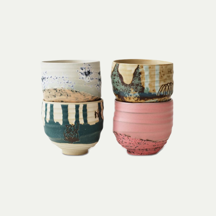 ARTIST CERAMICS : COFFEE CUPS - SET OF 4