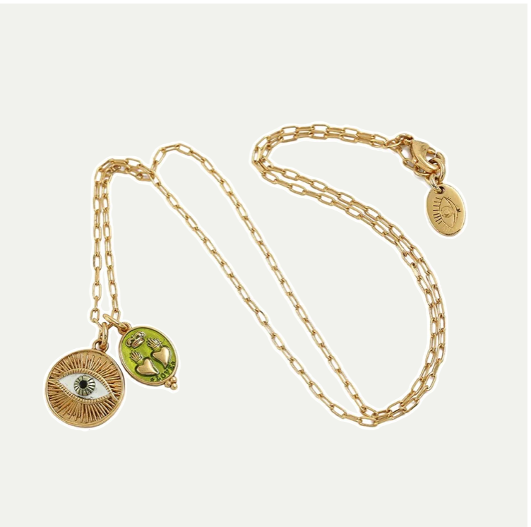NECKLACE SACHA DOUBLE HEART - EYE