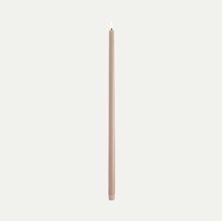 TALL LED TAPER CANDLE BEIGE | 2.3 x 55 CM