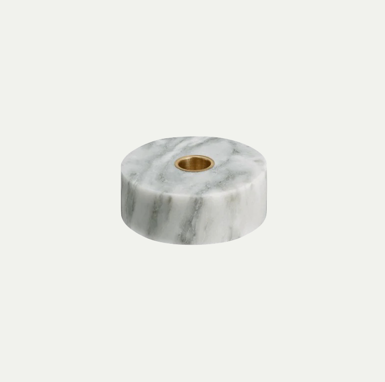 MARBLE BASE CANDLEHOLDER | GREEN
