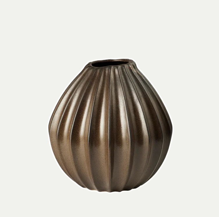 WIDE VASE L | ANTIQUE BROWN