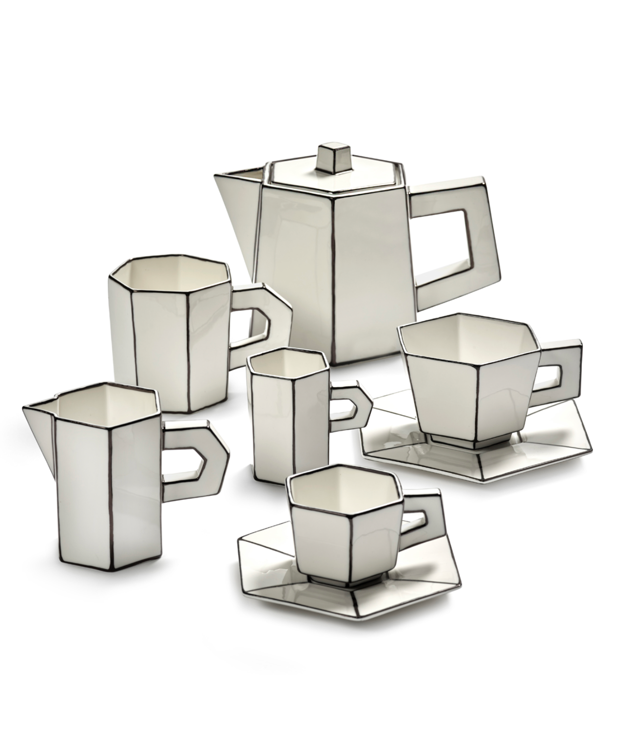 CAPPUCCINO CUP &  SAUCER WHITE | BLACK