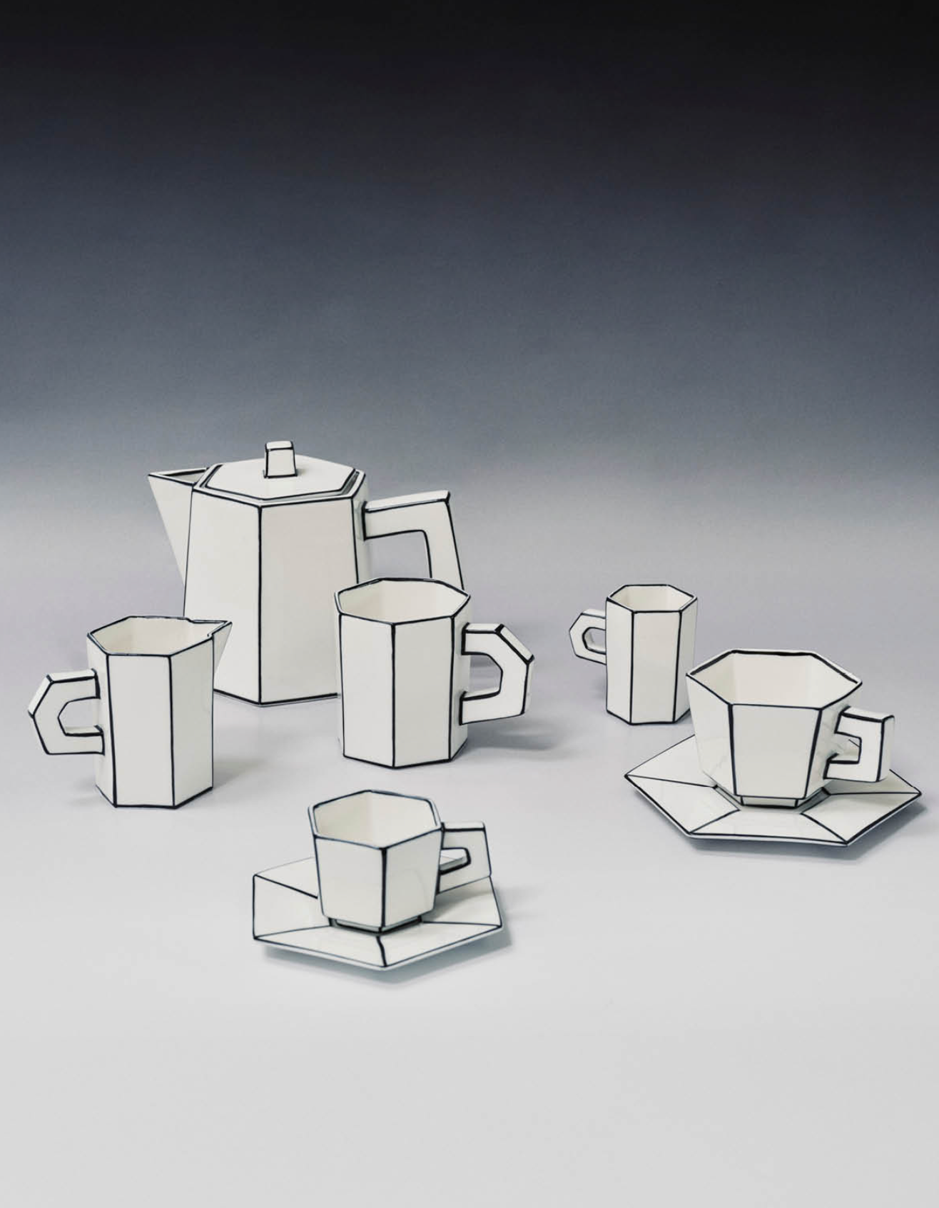 CAPPUCCINO CUP &  SAUCER WHITE | BLACK