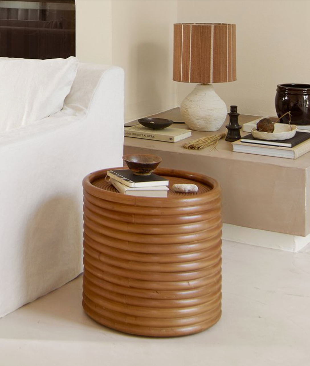 STOOL | RATTAN | H 42 CM