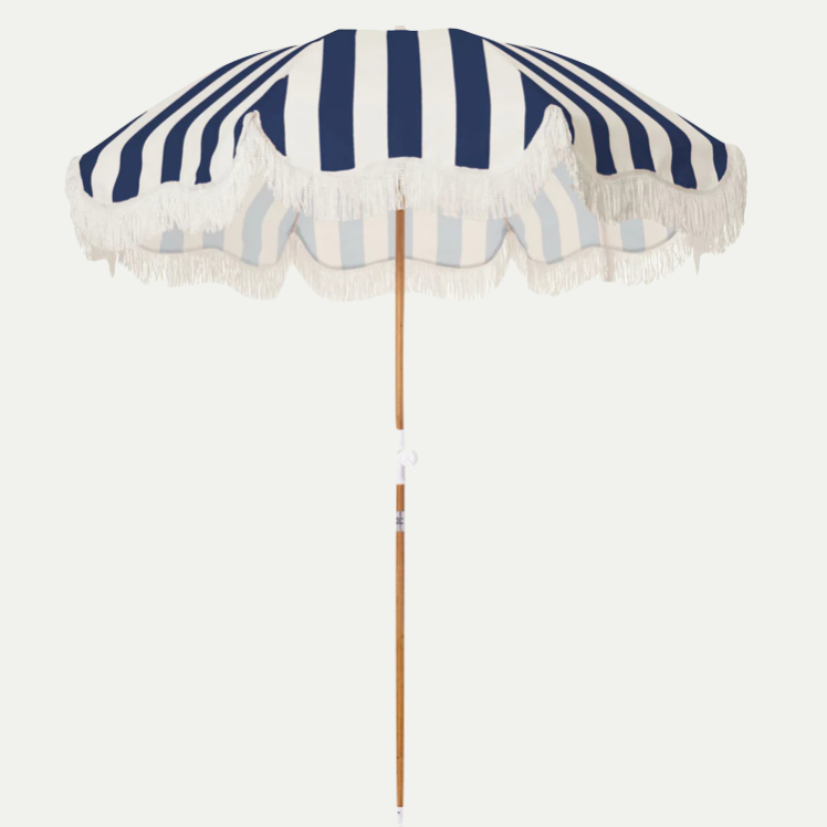 HOLIDAY BEACH UMBRELLA - NAVY CREW STRIPE | On Order