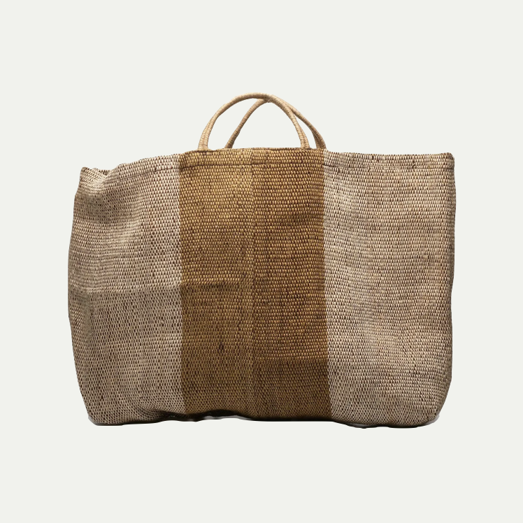 EXTRA LARGE JUTE BAG  | MUSTARD STRIPE