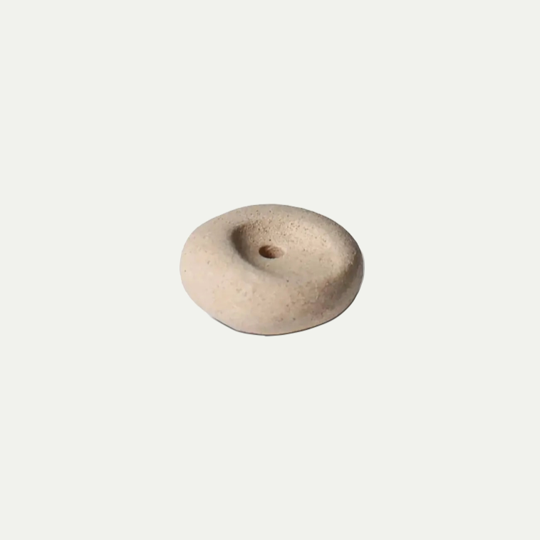MINI BEIGE CERAMIC PEBBLE INCENSE HOLDER