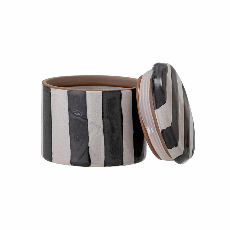 SERINA JAR W/ LID, BLACK