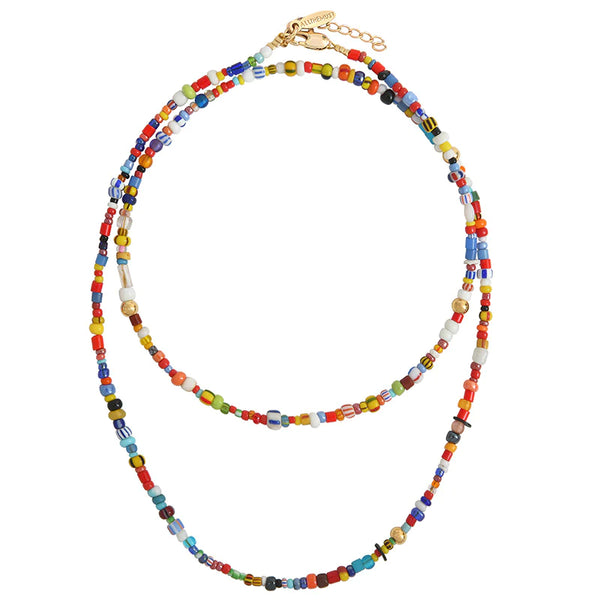 NECKLACE DOUBLE TOUR BEACH BEADS