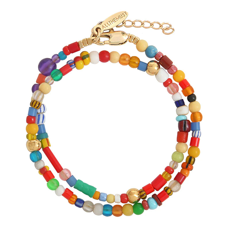 BRACELET DOUBLE TOUR BEACH BEADS