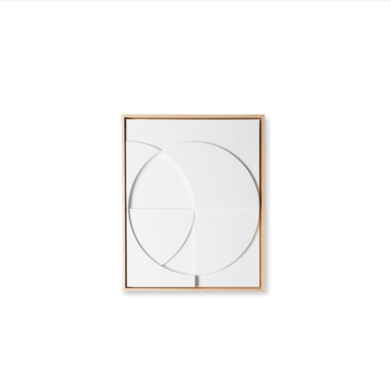 FRAMED RELIEF ART PANEL WHITE C SMALL