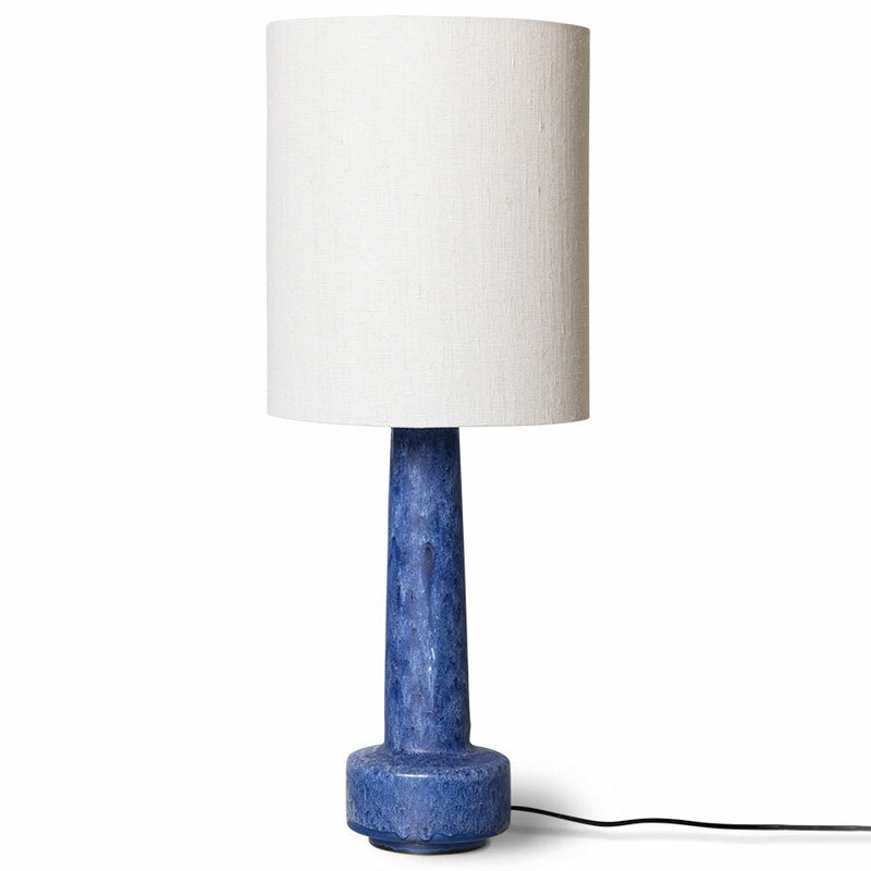 RETRO STONEWARE LAMP BASE BLUE