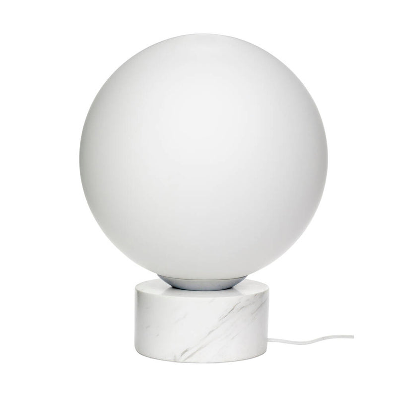 WHITE FLOOR LAMP - MARBLE/ GLASS