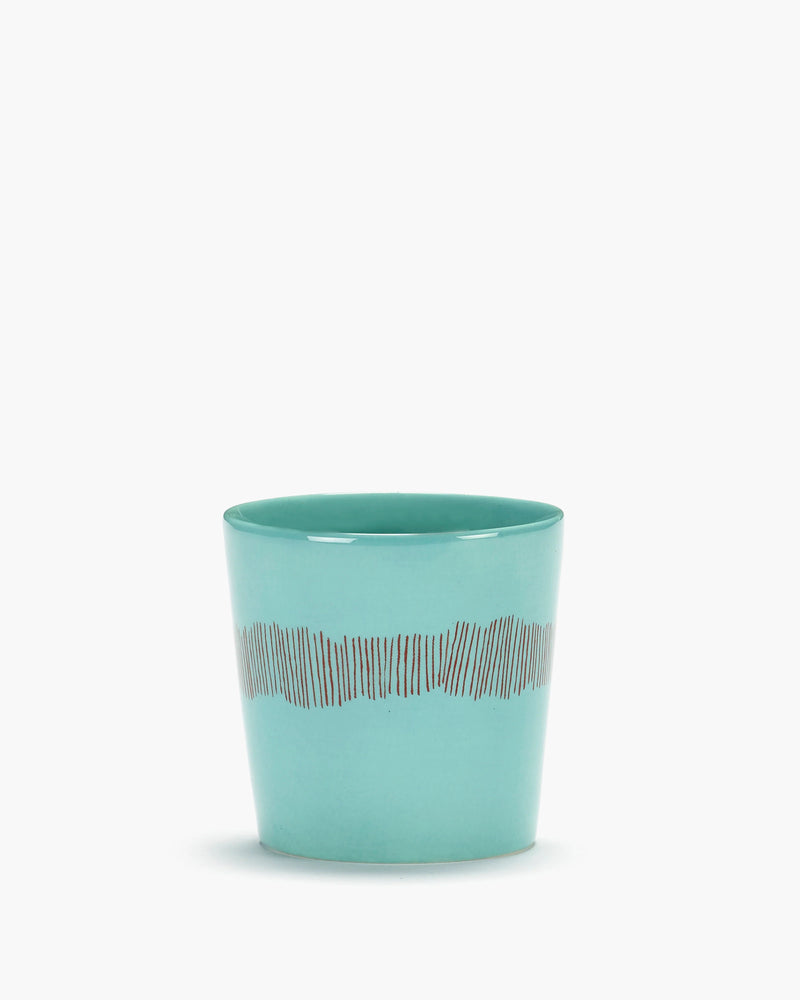 COFFEE CUP 25CL AZURE - RED STRIPES FEAST
