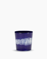 COFFEE CUP 25 CL DARK BLUE - WHITE STRIPE FEAST