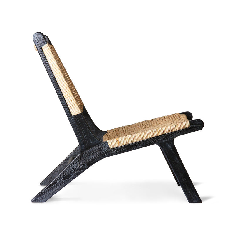 WEBBING LOUNGE CHAIR BLACK/NATURAL