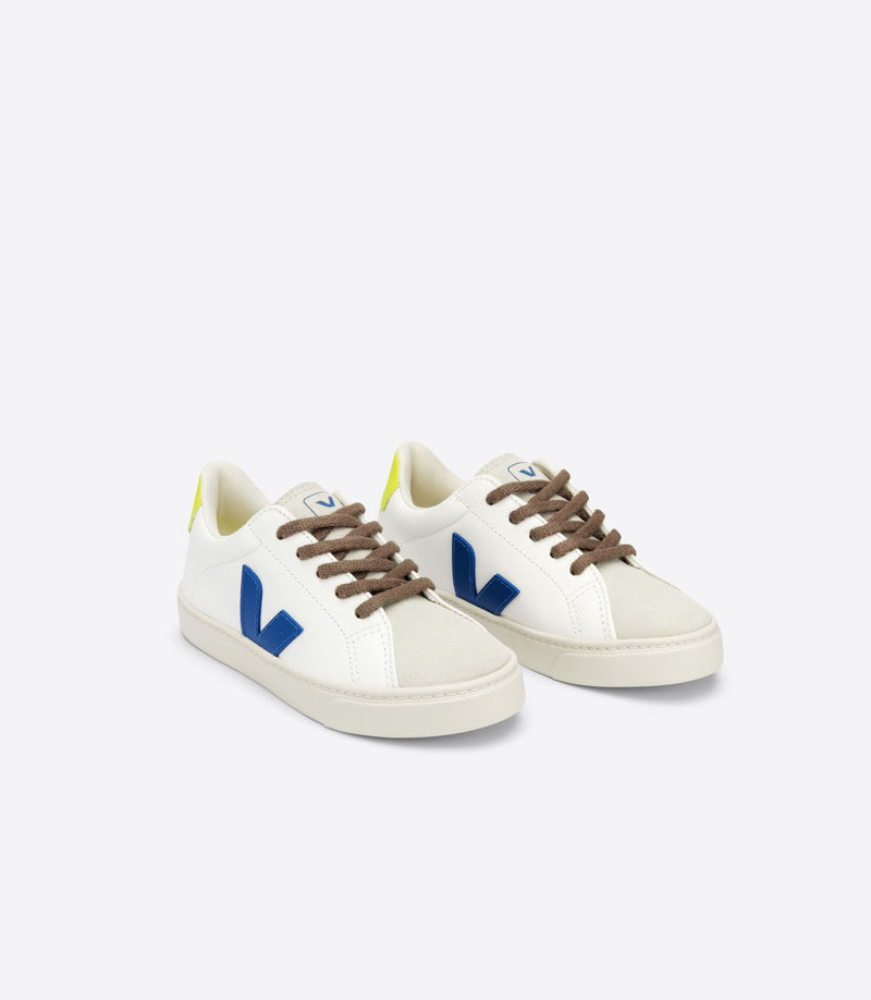 VEJA -ESPLAR LACES CHROMEFREE WHITE INDIGO JAUNE FLUO