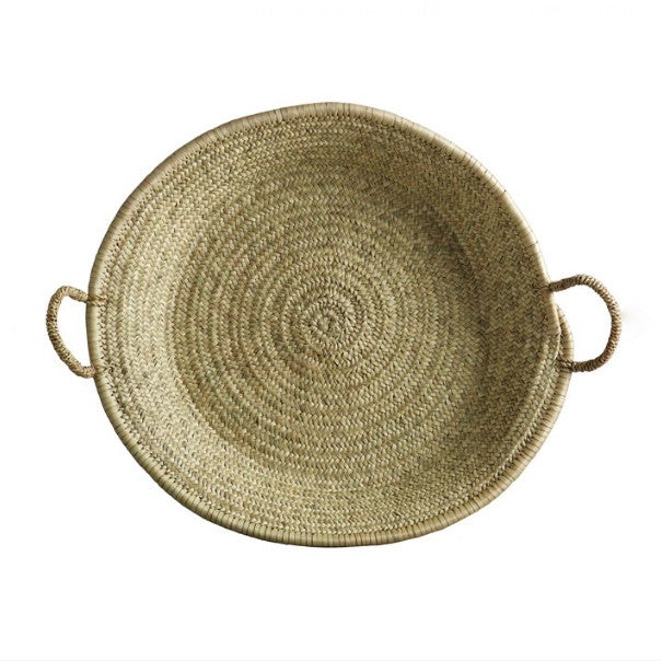 BASKET W/HANDLES, NATURAL