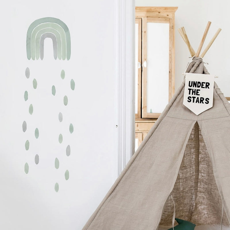 WALL STICKER - WATERCOLOUR RAINBOW GREEN