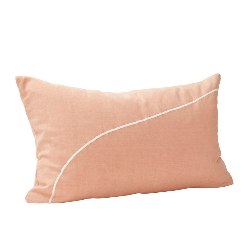 CUSHION COTTON, ROSE/WHITE