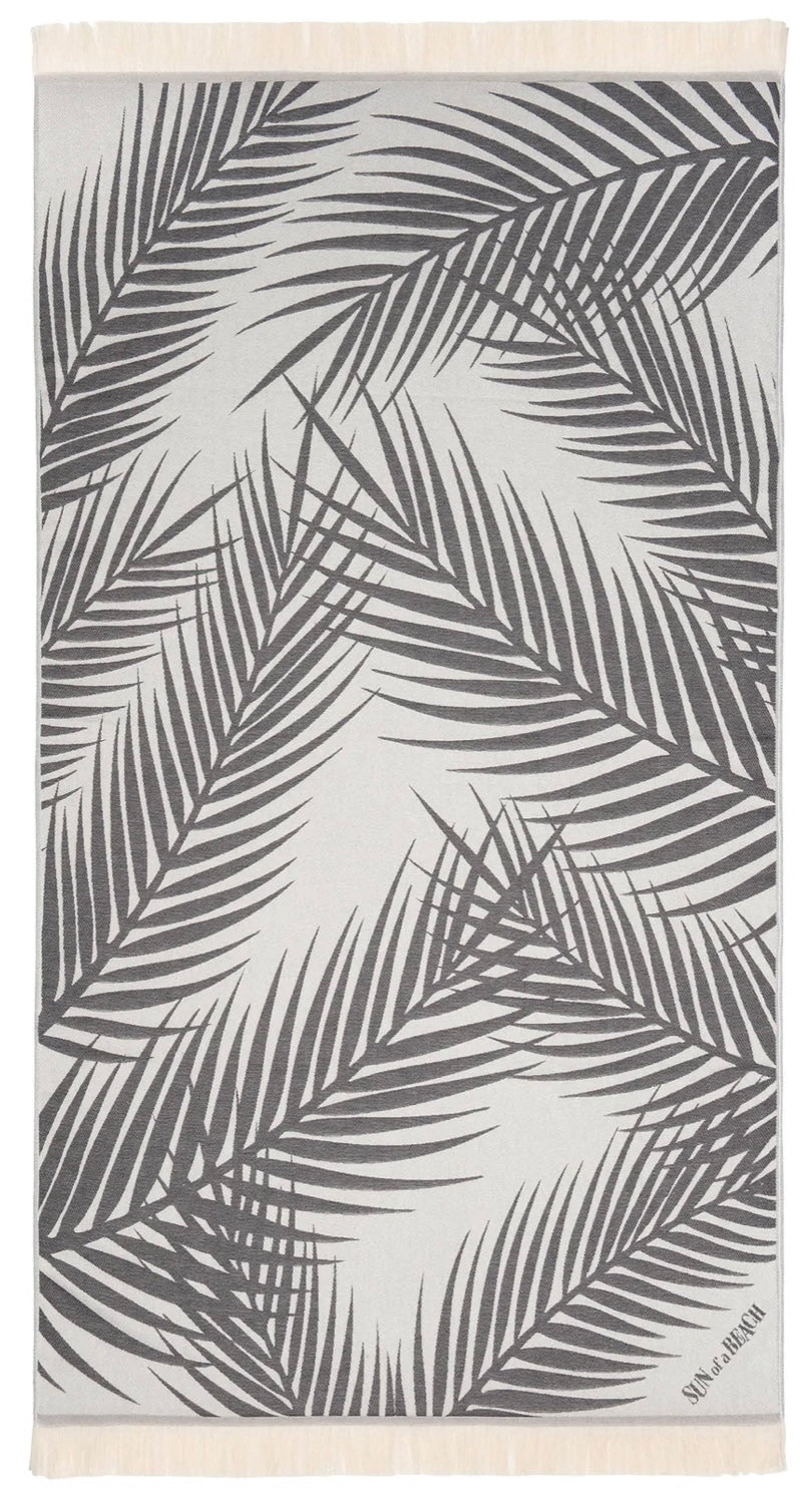 PALM SPRINGS GREY - FEATHER BEACH TOWEL