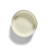 SALAD BOWL WHITE SWIRL - STRIPES BLUE FEAST